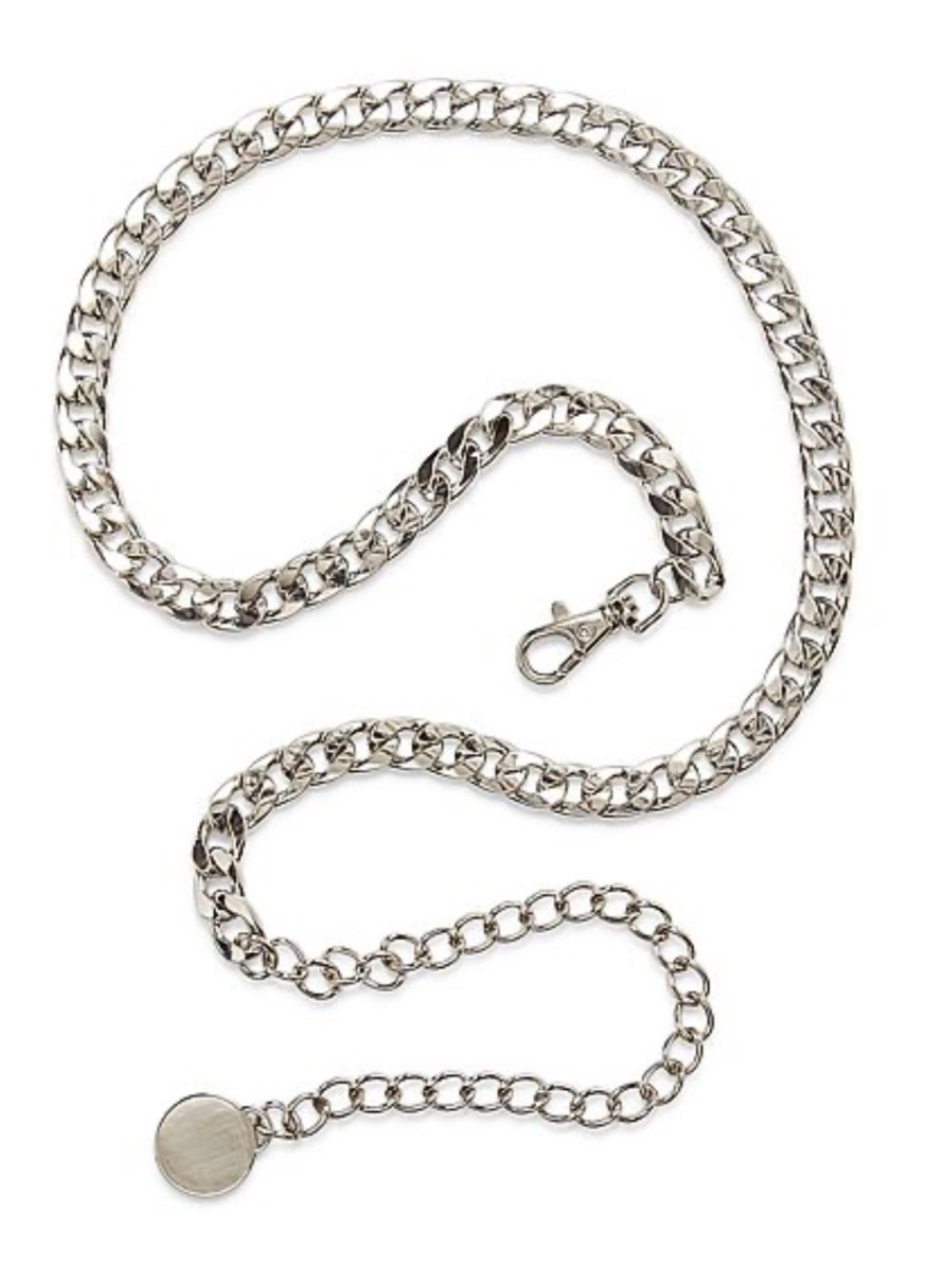 Worthington Classic Cuban Link Chain Belt in Nickel - NWT